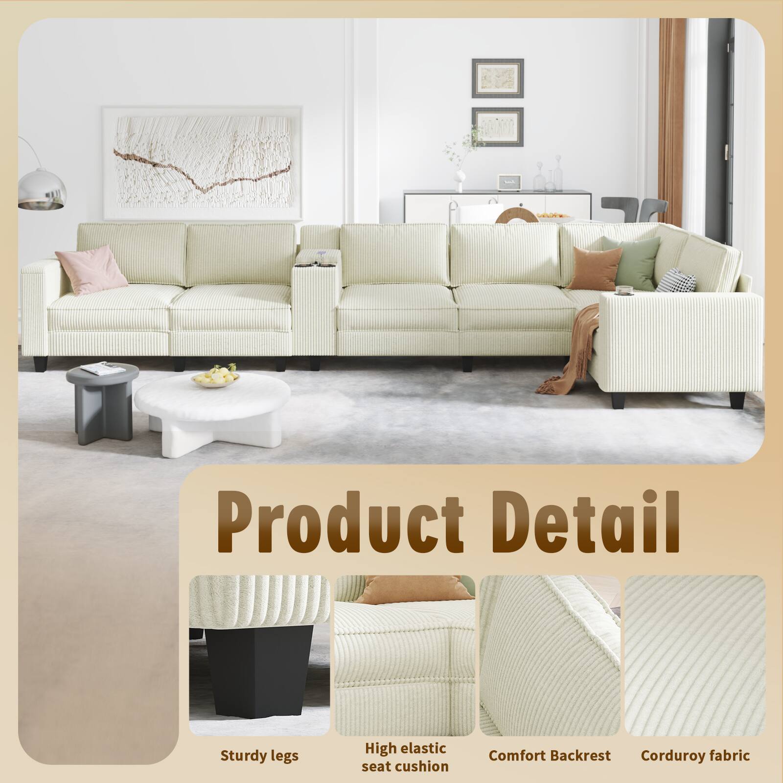 Product Detail

- Sturdy legs
- High elastic seat cushion
- Comfort Backrest
- Corduroy fabric