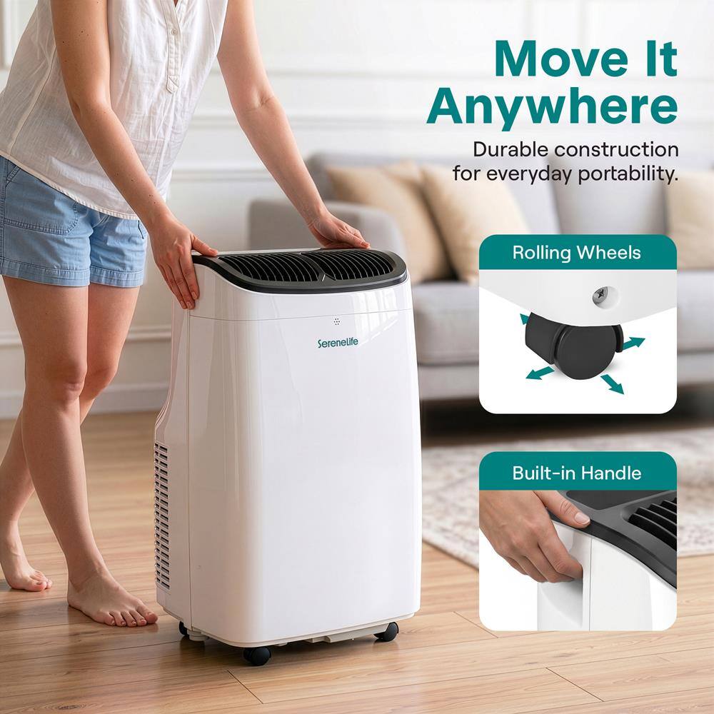 Move It Anywhere  
Durable construction for everyday portability.  
Rolling Wheels  
Built-in Handle