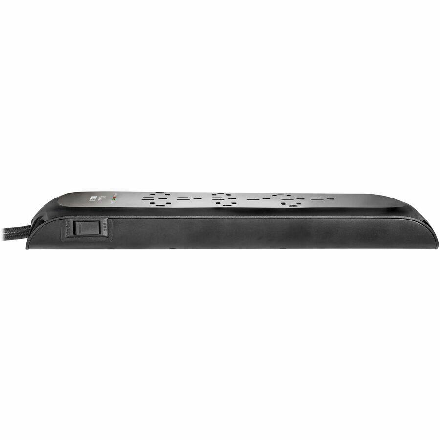 Alt View 3. Tripp Lite - Tripp Lite series Protect It! TLP128DB 12-Outlets Surge Suppressor/Protector - Household Electronic, Computer, Printer - Black.