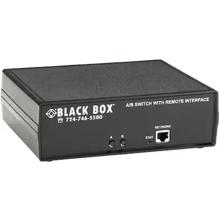 BLACK BOX
A/B SWITCH WITH REMOTE INTERFACE
724-746-5500
NETWORK
STAT