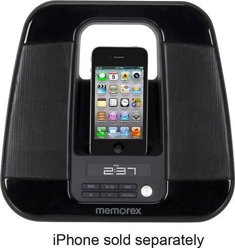Front Standard. Memorex - Portable Speaker for Apple® iPhone® and iPod® - Black.
