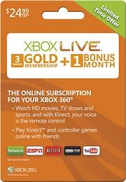 Front Large.   - Xbox LIVE Gold 3-Month Membership + 1 Bonus Month (Downloadable Content).