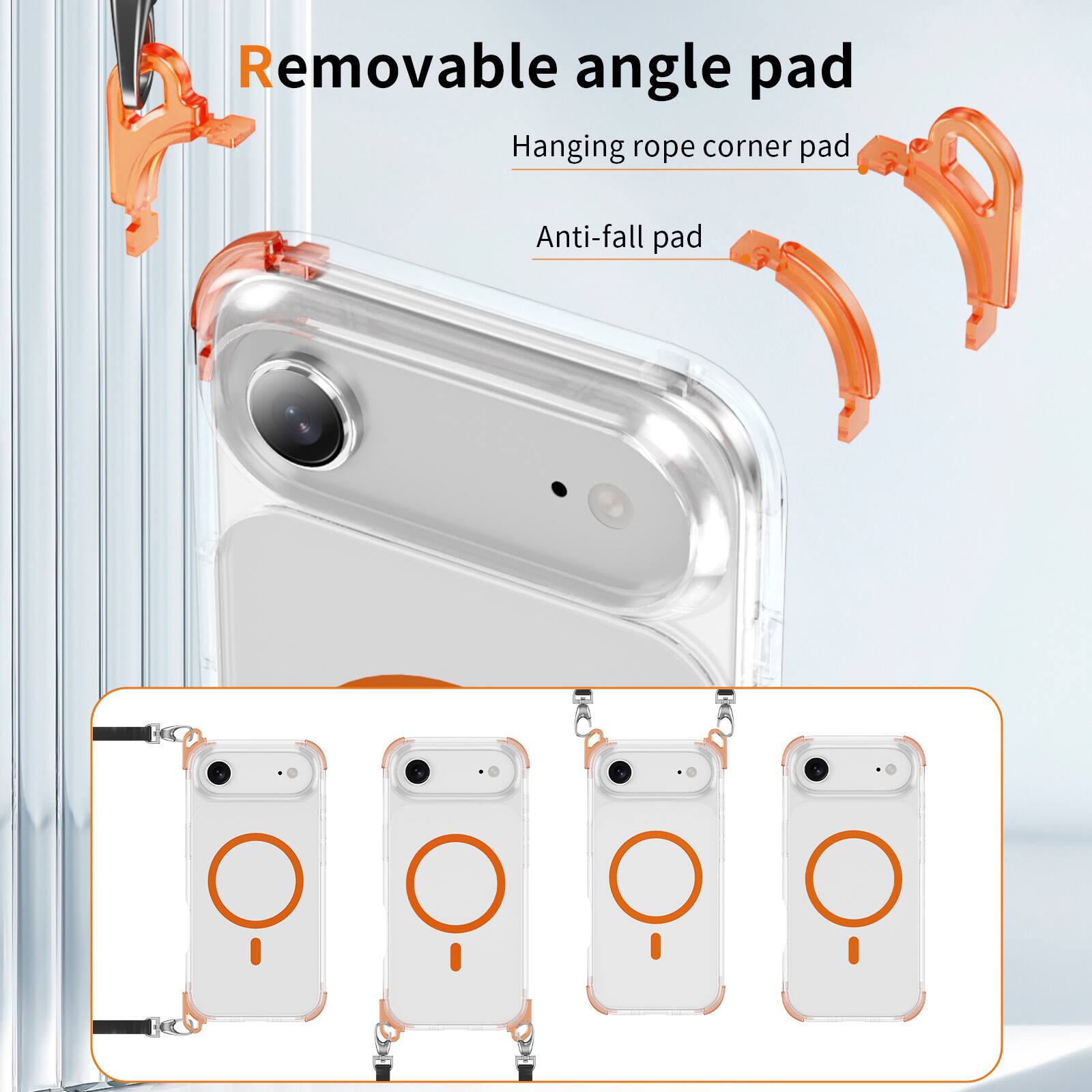 Removable angle pad  
Hanging rope corner pad  
Anti-fall pad