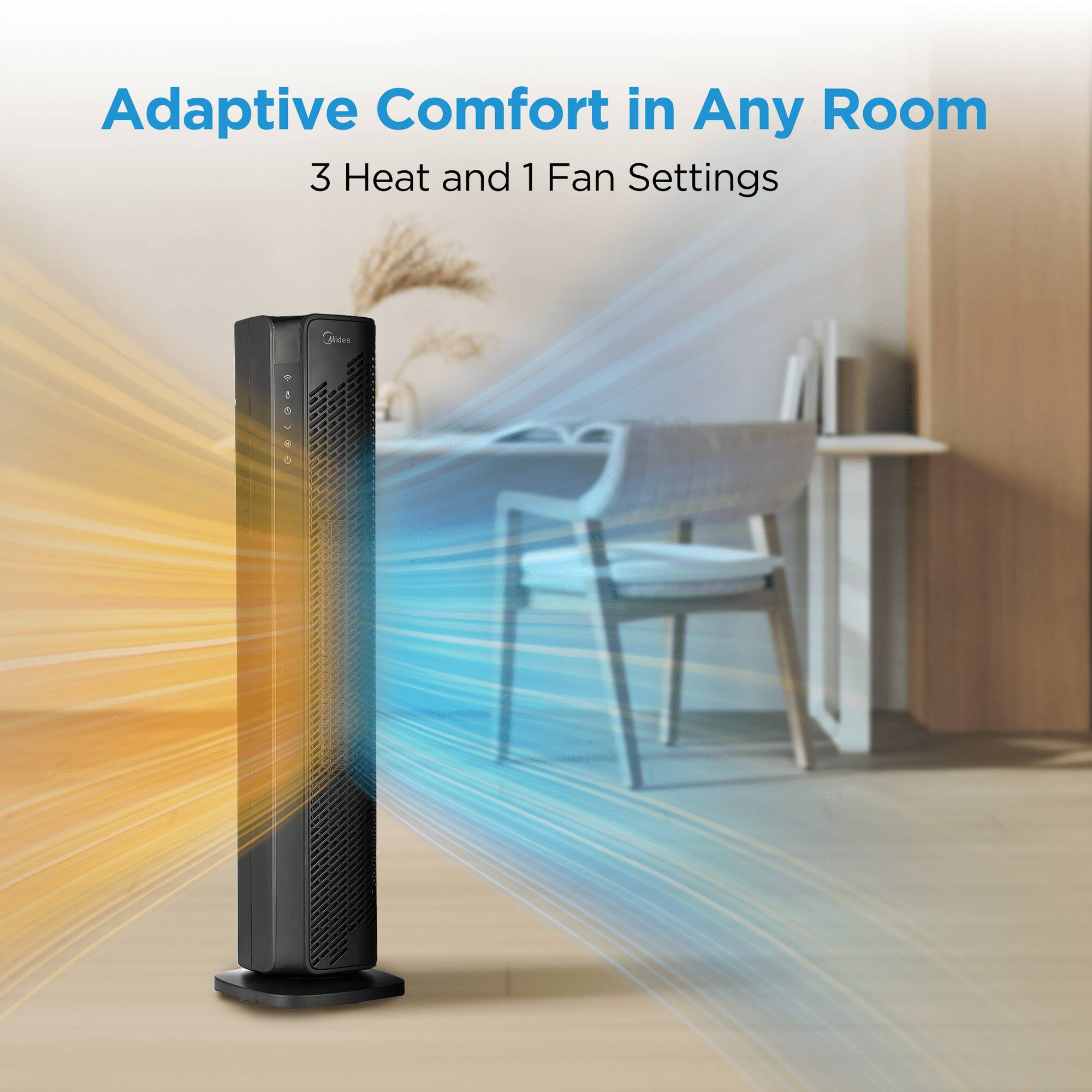 Adaptive Comfort in Any Room  
3 Heat and 1 Fan Settings