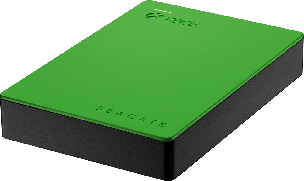 Angle View: Seagate Game Drive for Xbox Officially Licensed 4TB External USB 3.0 Portable Hard Drive - Green