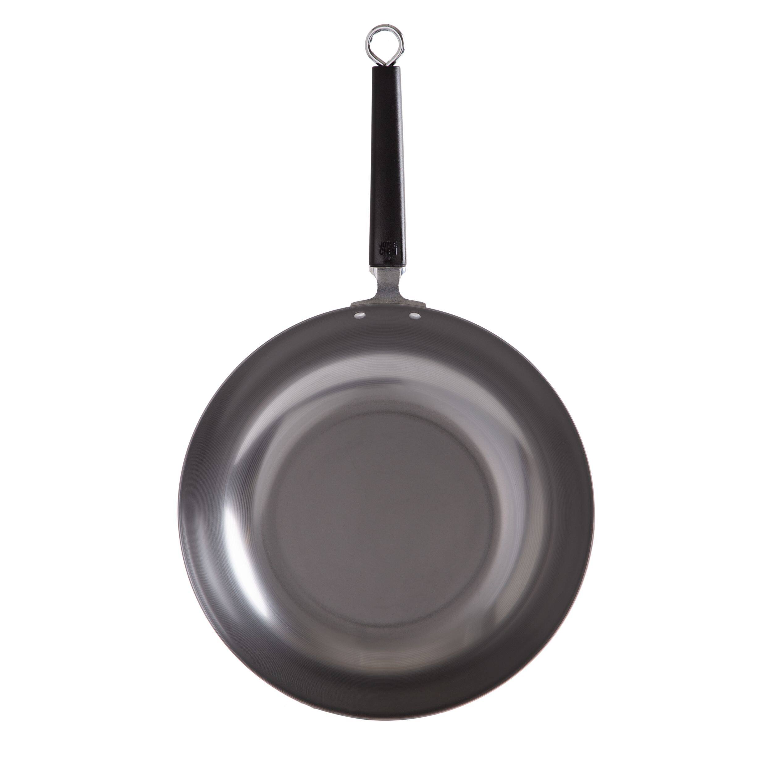 Alt View 8. Escali - Joyce Chen Professional Series 12-Inch Uncoated Carbon Steel Stir Fry Pan with Phenolic Handle - Silver.