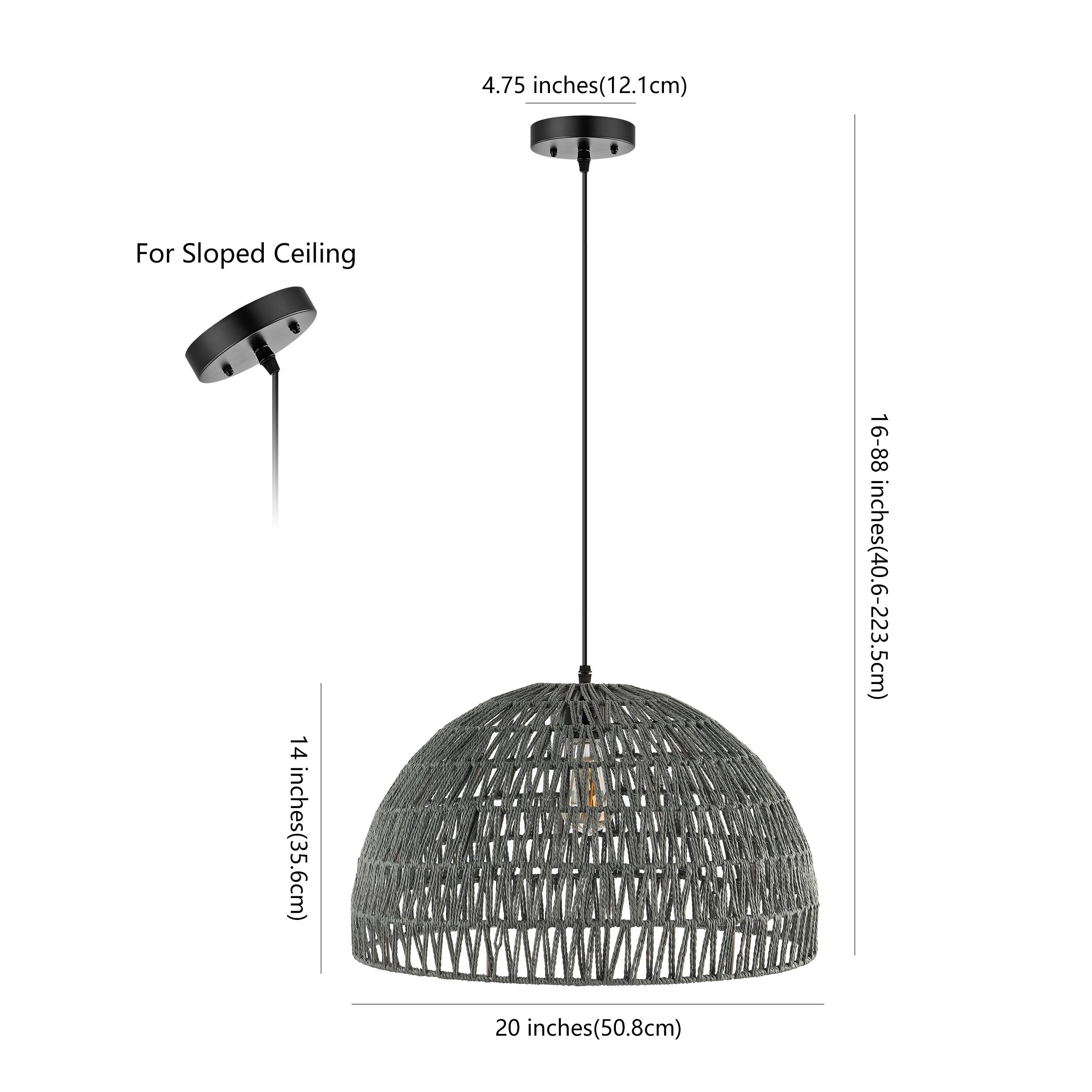 4.75 inches (12.1 cm)  
For Sloped Ceiling  
14 inches (35.6 cm)  
16-88 inches (40.6-223.5 cm)  
20 inches (50.8 cm)