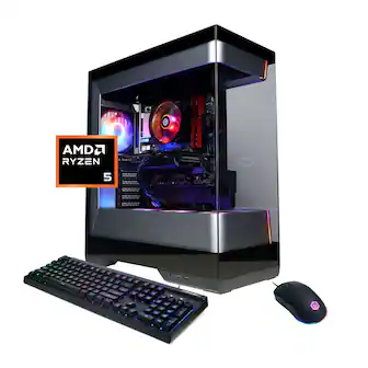 CyberPowerPC - Gaming Desktop - AMD Ryzen 5 5500 - AMD Radeon RX 6500 XT 4GB - 16GB Memory - 1TB PCIe 4.0 SSD - Black