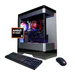 CyberPowerPC - Gaming Desktop - AMD Ryzen 5 5500 - AMD Radeon RX 6500 XT 4GB - 16GB Memory - 1TB PCIe 4.0 SSD - Black