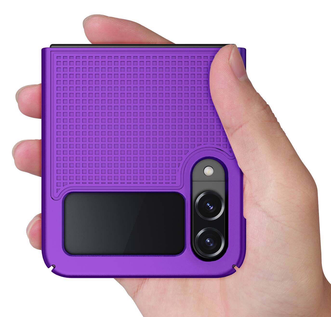 Alt View 4. Nakedcellphone - Slim Hard Case for Samsung Galaxy Z Flip 4 - Purple.