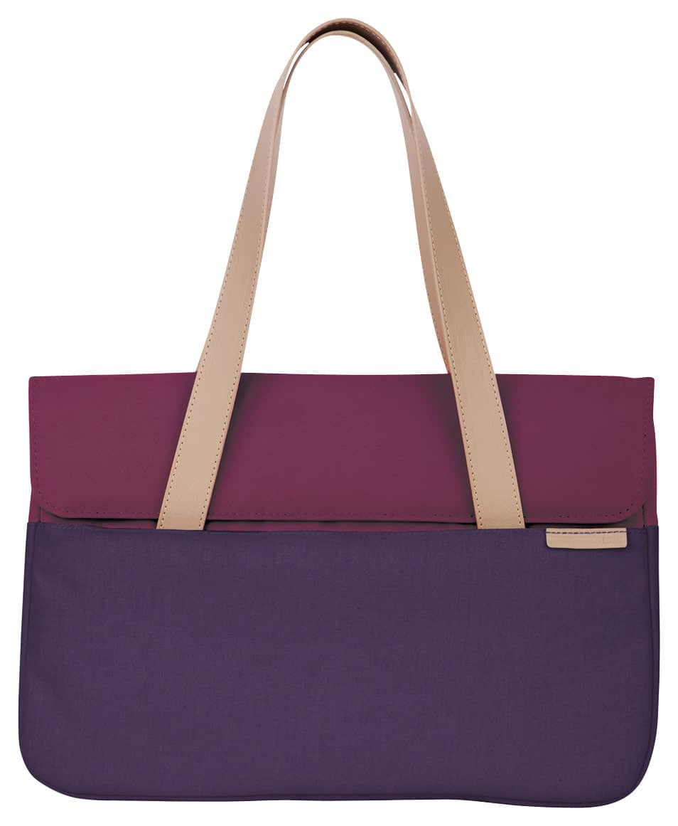 Front. STM - Grace Deluxe Sleeve for 15" Apple® MacBook® - Dark Purple.