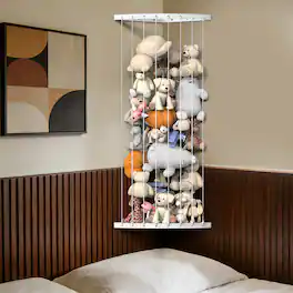 Oumilen - White Corner Stuffed Animal Storage Hammock with Adjustable Height