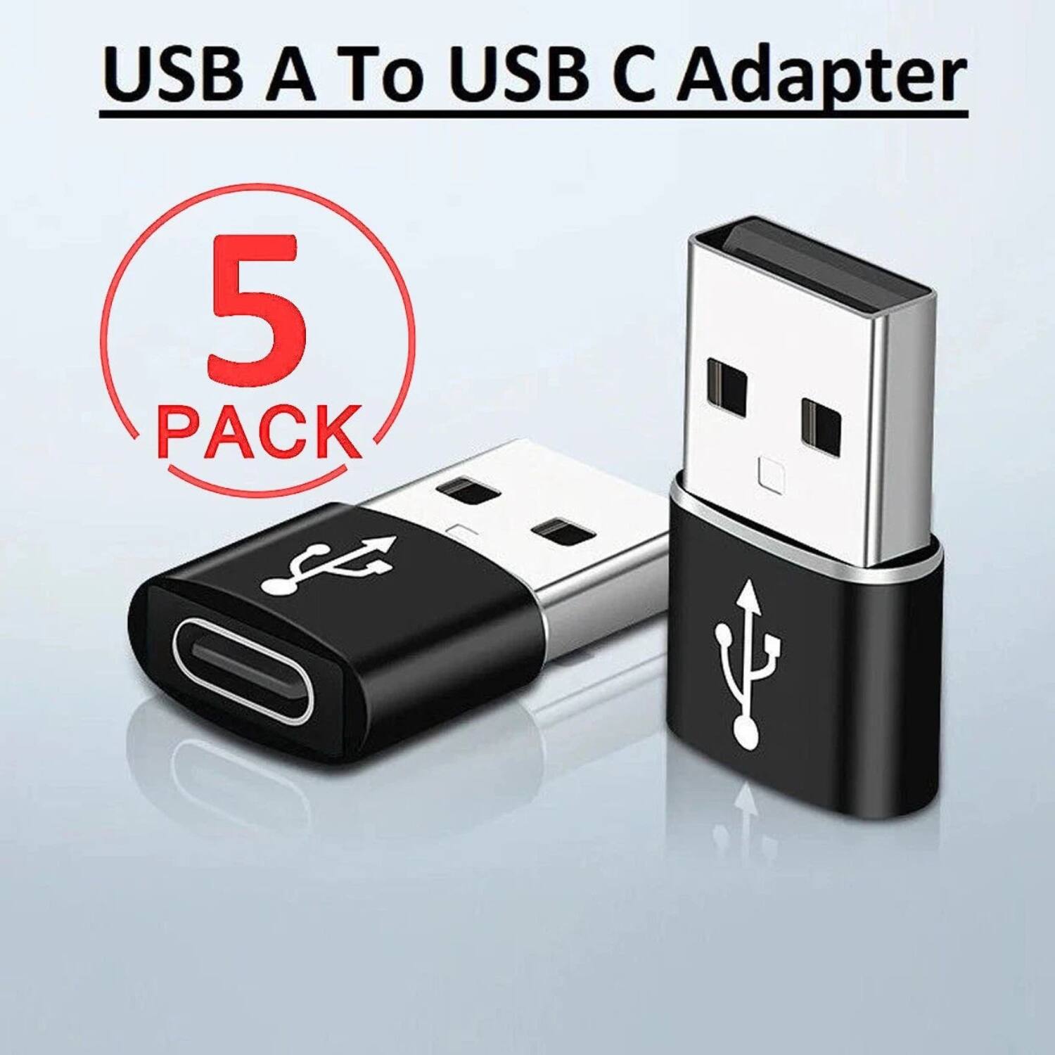 USB A To USB C Adapter  
5 PACK