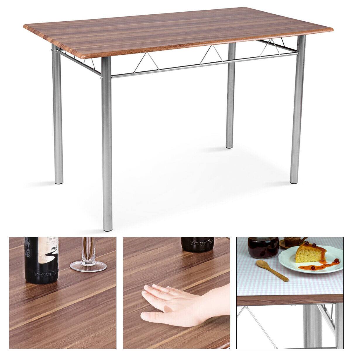Alt View 13. Costway - 5 Piece Dining Table Set Wood Metal Kitchen Breakfast Furniture with 4 Chair Walnut - Walnut.