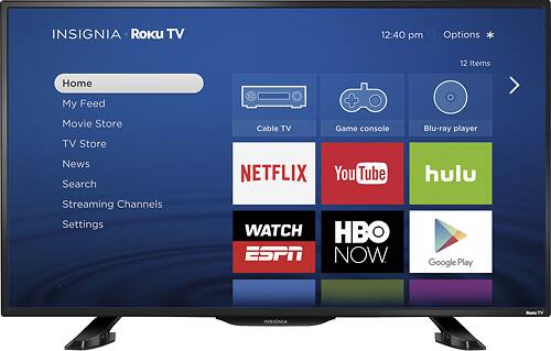 Insignia- 39" Class (38.5" Diag.) - LED - 1080p - Smart - HDTV Roku TV - Larger Front