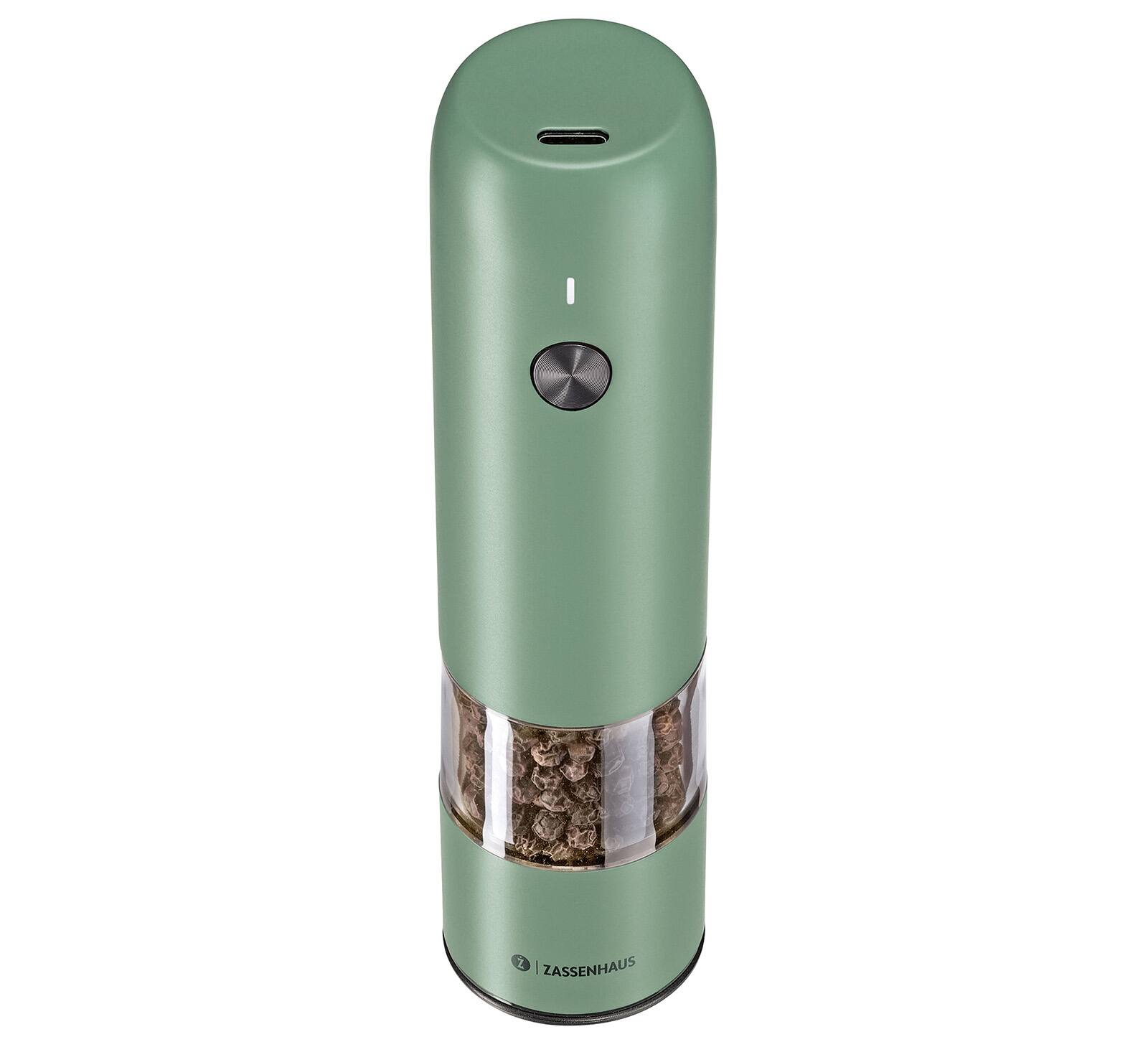 Alt View 1. Zassenhaus - Koln Rechargeable Salt or Pepper Mill, 5.5" H x 1.5", Green - Green.