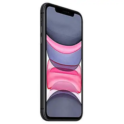 Front. Apple - iPhone 11 A2111 (Fully Unlocked) 128GB w/ Pre-Installed Tempered Glass - Black.