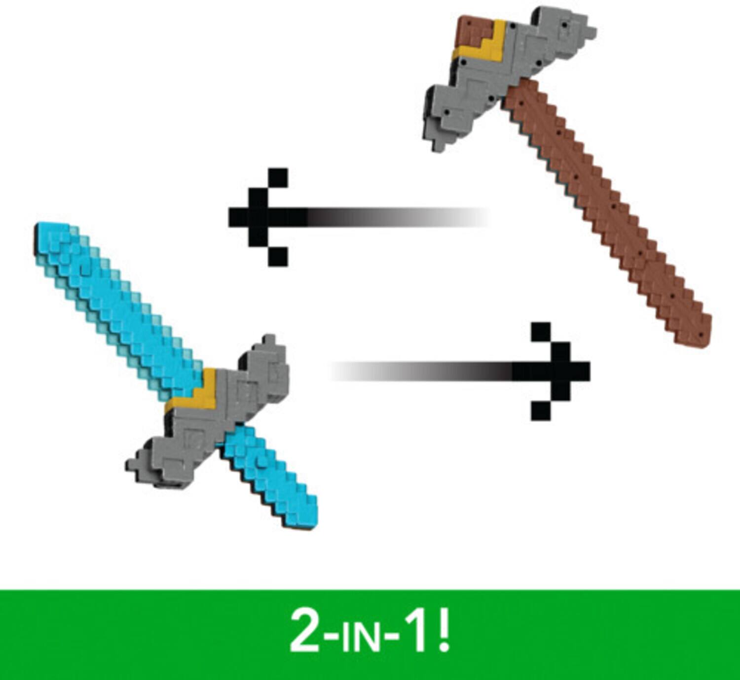 Alt View 1. Mattel - Mattel - A Minecraft Movie Click and Switch Sword and Pickaxe Role-Play 2-In-1 Toy   - COLLECTIBLES - Multicolor.