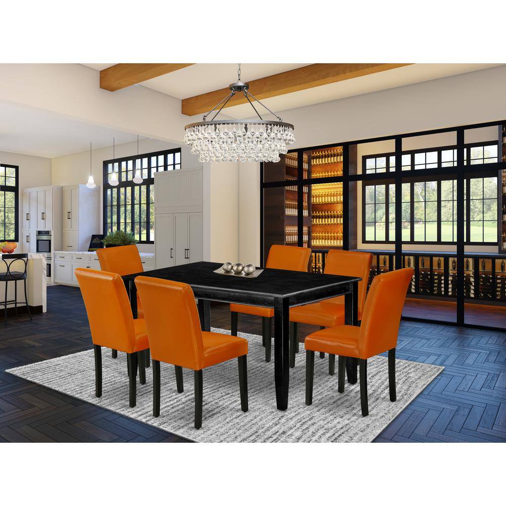 Back. East West Furniture - Dining Room Set Black - Brown.