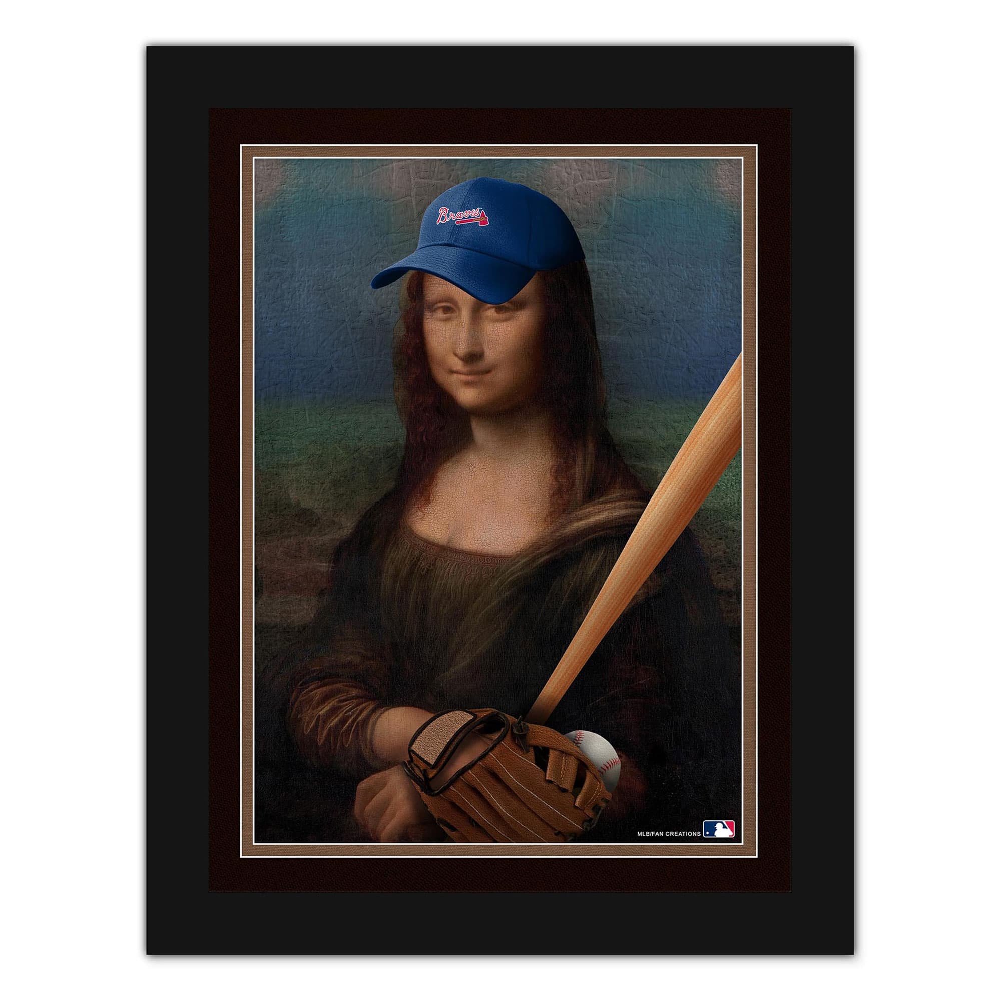 "Fan Creations - Atlanta Braves 12"" x 16"" Mona Lisa Fan Framed Fine Art Print - Multicolor" price history on PriceWatchPro