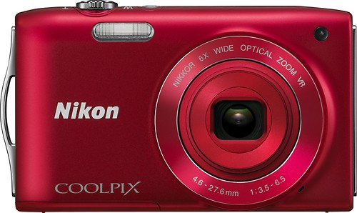Best Buy: Nikon Coolpix S3300 16.0-Megapixel Digital Camera Red 26311