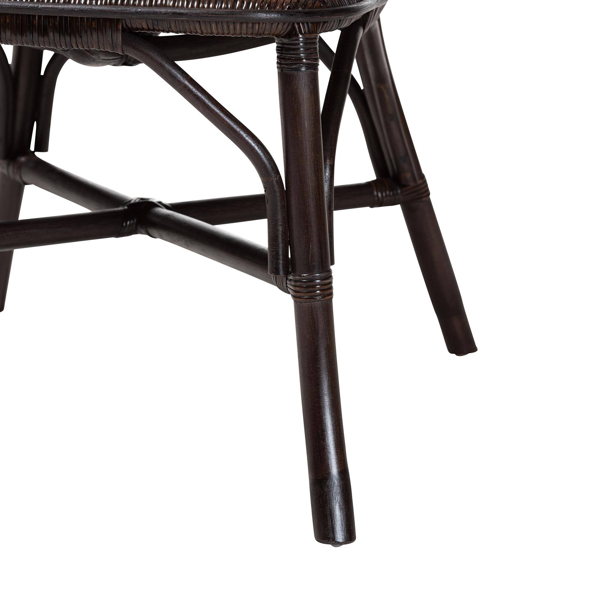 Alt View 2. bali & pari - Irene Natural Rattan Dining Chair - Handwoven Wicker Accent Chair with Lattice Backrest for Kitchen or Dining Room - Espresso.