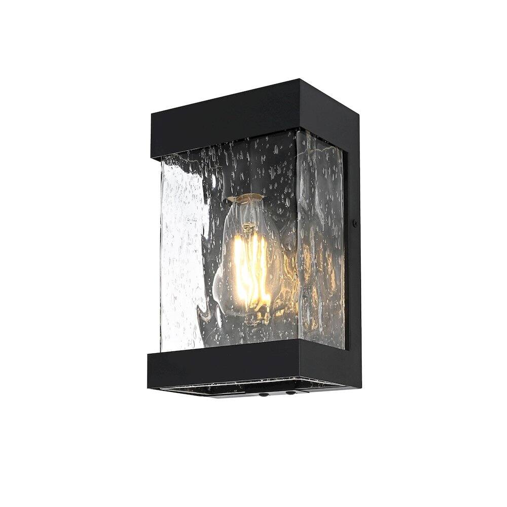 Back. Elegant Lighting - Thompson 7 inch Outdoor Pendant in Black - Black.