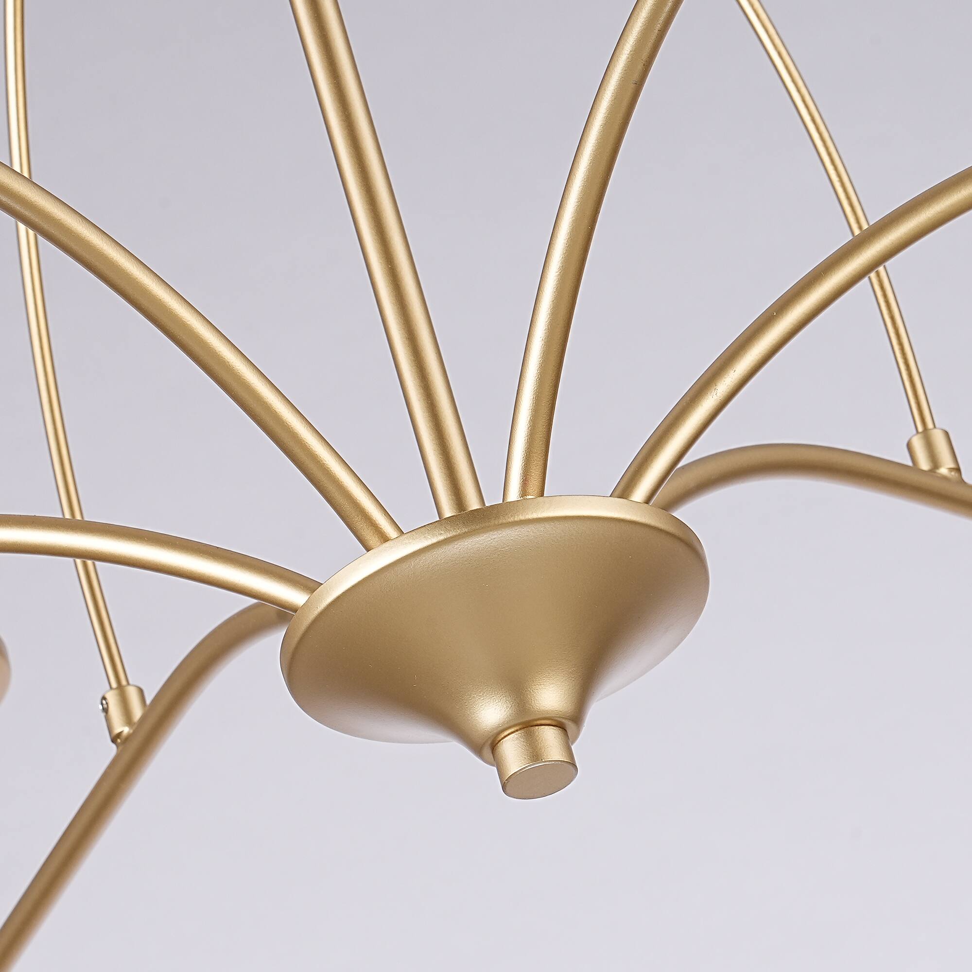 Alt View 2. Parrot Uncle - 31.5 Inch Modern 6 Light LED Adjustable Chandelier Ceiling Light for Dining Room and Living Room - Gold.