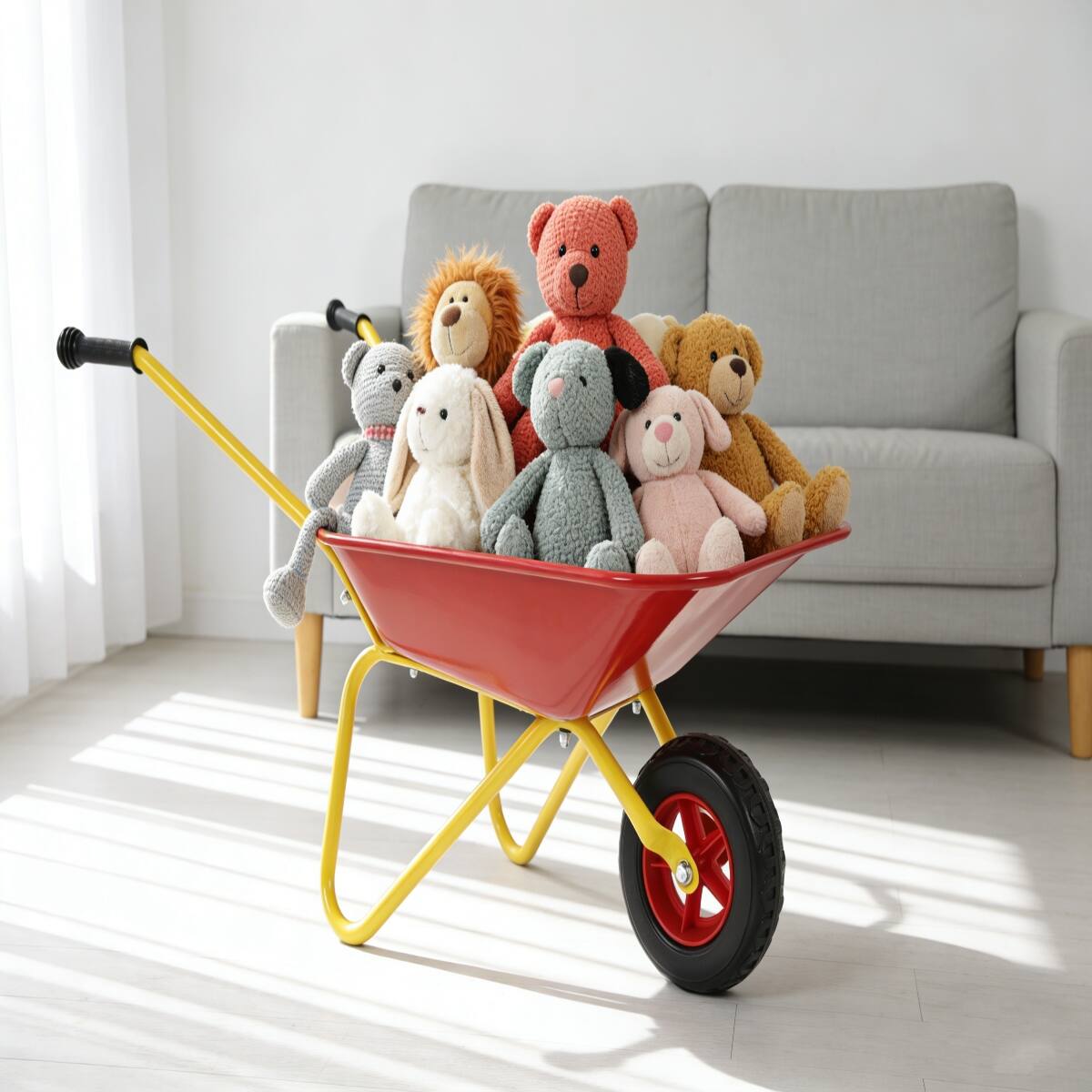 Alt View 2. Loheer - Loheer Kids Metal Wheelbarrow Red Garden Cart for Toddlers 33LBS.