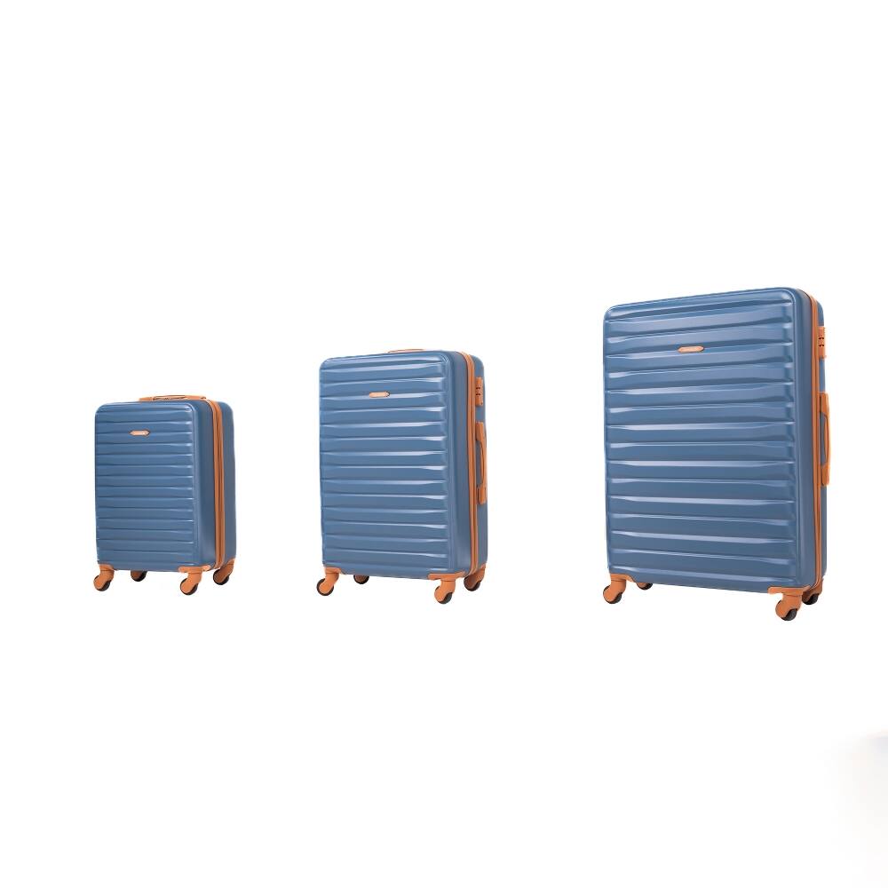 Angle. Ropilly - Ropilly 8 Piece Luggage Set Blue Hard Case Luggage with Spinner Wheels TSA Lock - Blue.