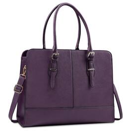 Skar Audio - Laptop Bag For Women Leather Work Tote Computer Messenger Waterproof Briefcase Business Office Professional - Deep Purple