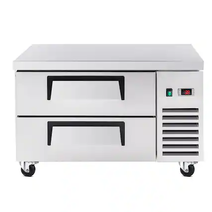 Front. BEARSOLIM - 36 Inch Refrigerated Chef Base 2 Drawer Undercounter Refrigerator 6.5 Cu Ft 33 41F Ventilated Cooling R290 - sliver.