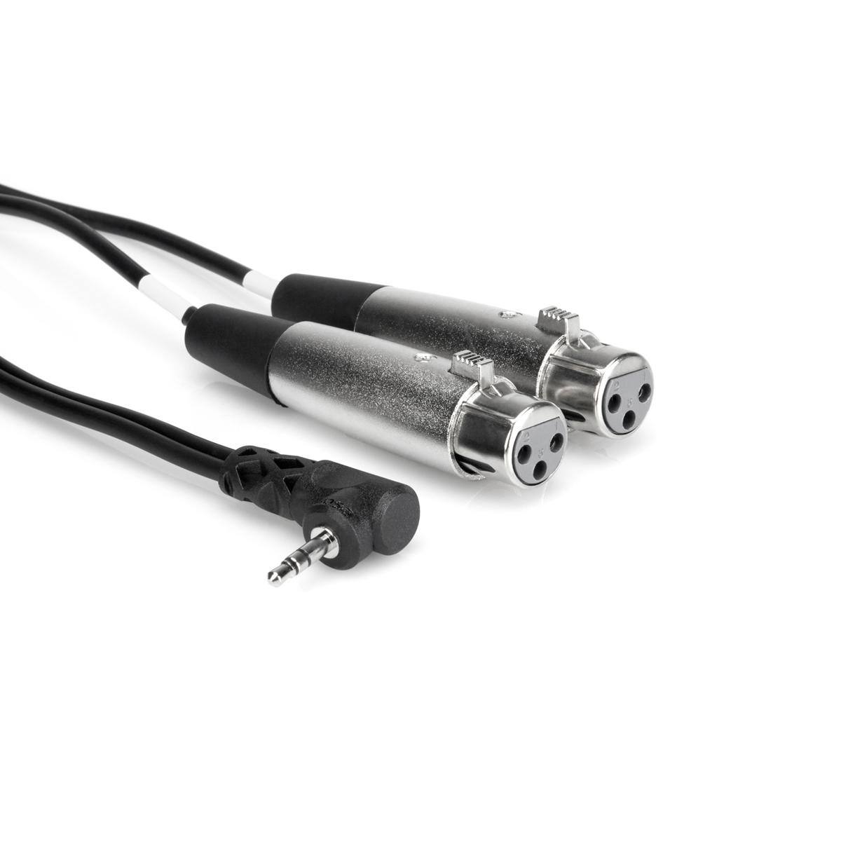 Alt View 1. Hosa Technology - Hosa Technology 1' Dual XLR3F to Right-angle 3.5 mm TRS Microphone Cable.