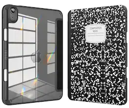 DTTO - Case for iPad (A16) 11-inch 2025 and iPad 10th Generation 10.9 Inch 2022, Clear Back and TPU Shockproof Frame Cover - Book Black
