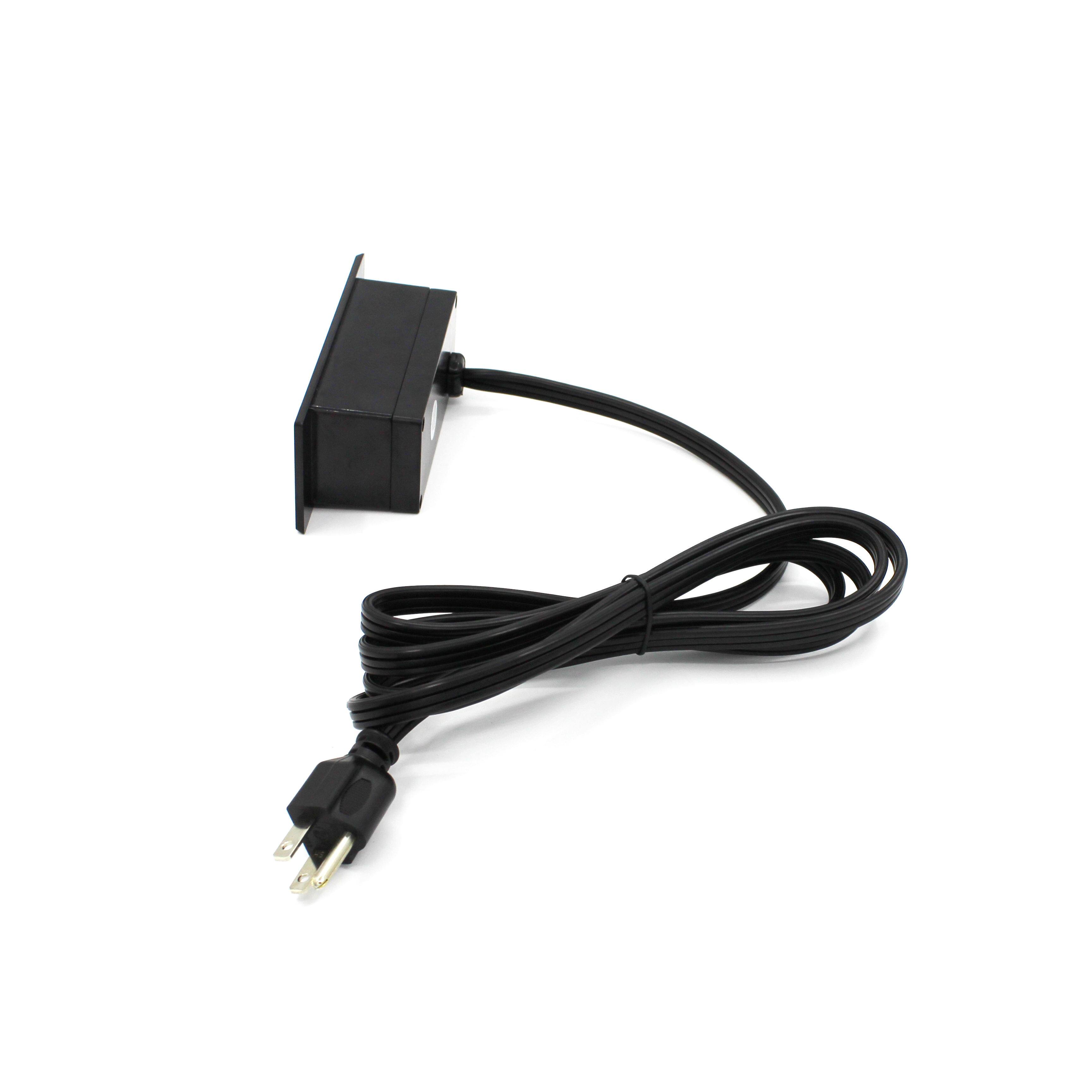 Alt View 3. Cluzine - Recessed Desktop Power Strip, Hidden Embedded Socket with USB-A USB-C Charging Port & Power Cord for Office Desk - Black.