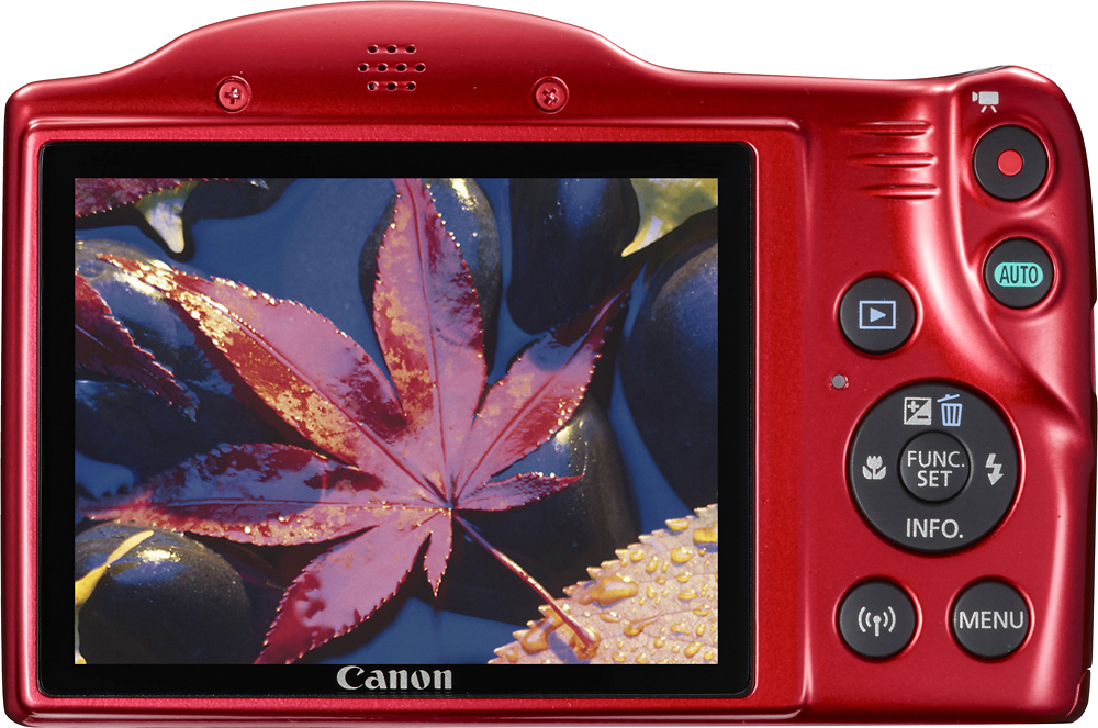 Back View: Canon PowerShot SX420 IS Digital Camera - Red