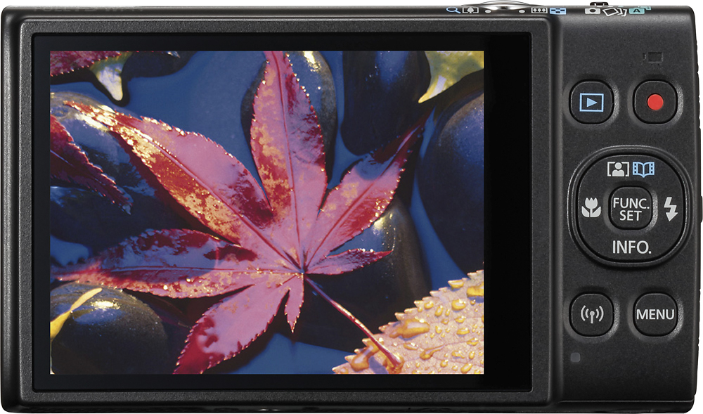 Back View: Canon - PowerShot ELPH 360 20.2-Megapixel Digital Camera - Black