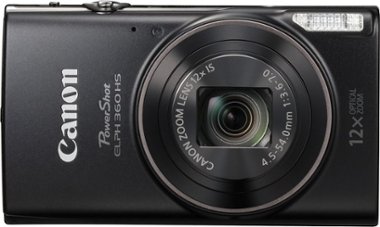 Canon - PowerShot ELPH 360 20.2-Megapixel Digital Camera - Black - Front_Zoom