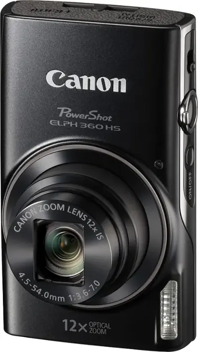 Canon - PowerShot ELPH 360 20.2-Megapixel Digital Camera - Black