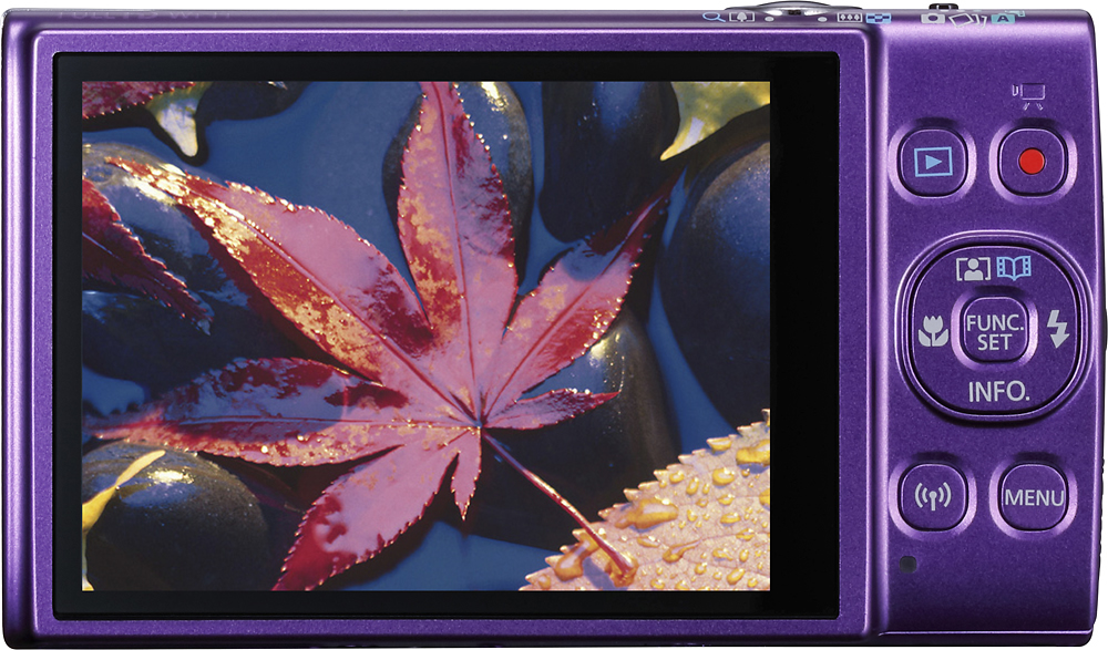 Back View: Canon - PowerShot ELPH 360 20.2-Megapixel Digital Camera - Purple