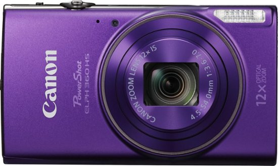 Canon PowerShot ELPH 360 20.2-Megapixel Digital Camera Purple 1081C001 ...