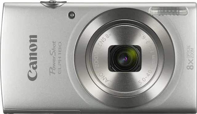 Front. Canon - PowerShot ELPH 180 20.0-Megapixel Digital Camera - Silver.