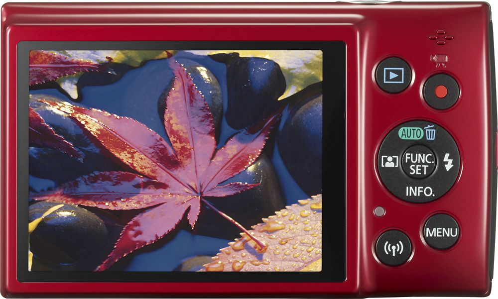 Back View: Canon - PowerShot ELPH 190 20.0-Megapixel Digital Camera - Red