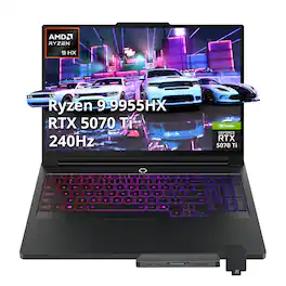 Lenovo - Legion Pro 7 16" WQXGA Gaming,Ryzen 9 9955HX,64GB RAM,4TB SSD+1TB Dock Set,RTX 5070Ti,RGB Backlit,Win11 Pro - Black