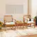 Alt View 3. Costway - 3 PCS Patio Wood Furniture Set Acacia Wood Chairs & Coffee Table with soft Cushions - Natural + Off White.