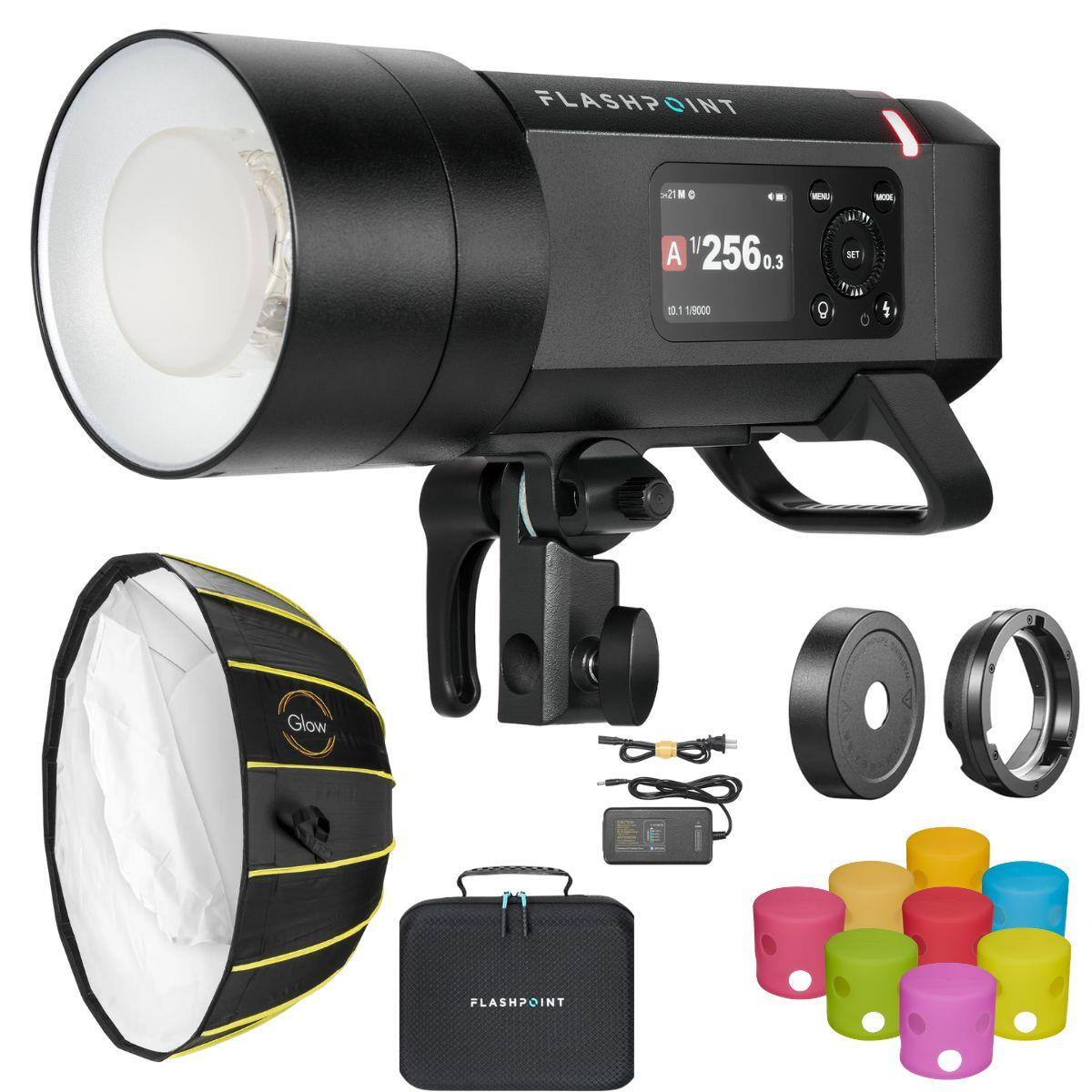 Flashpoint - XPLOR 400 Pro II R2 TTL All-in-One Outdoor Flash, with 25.5" Softbox and Color Gel Kit