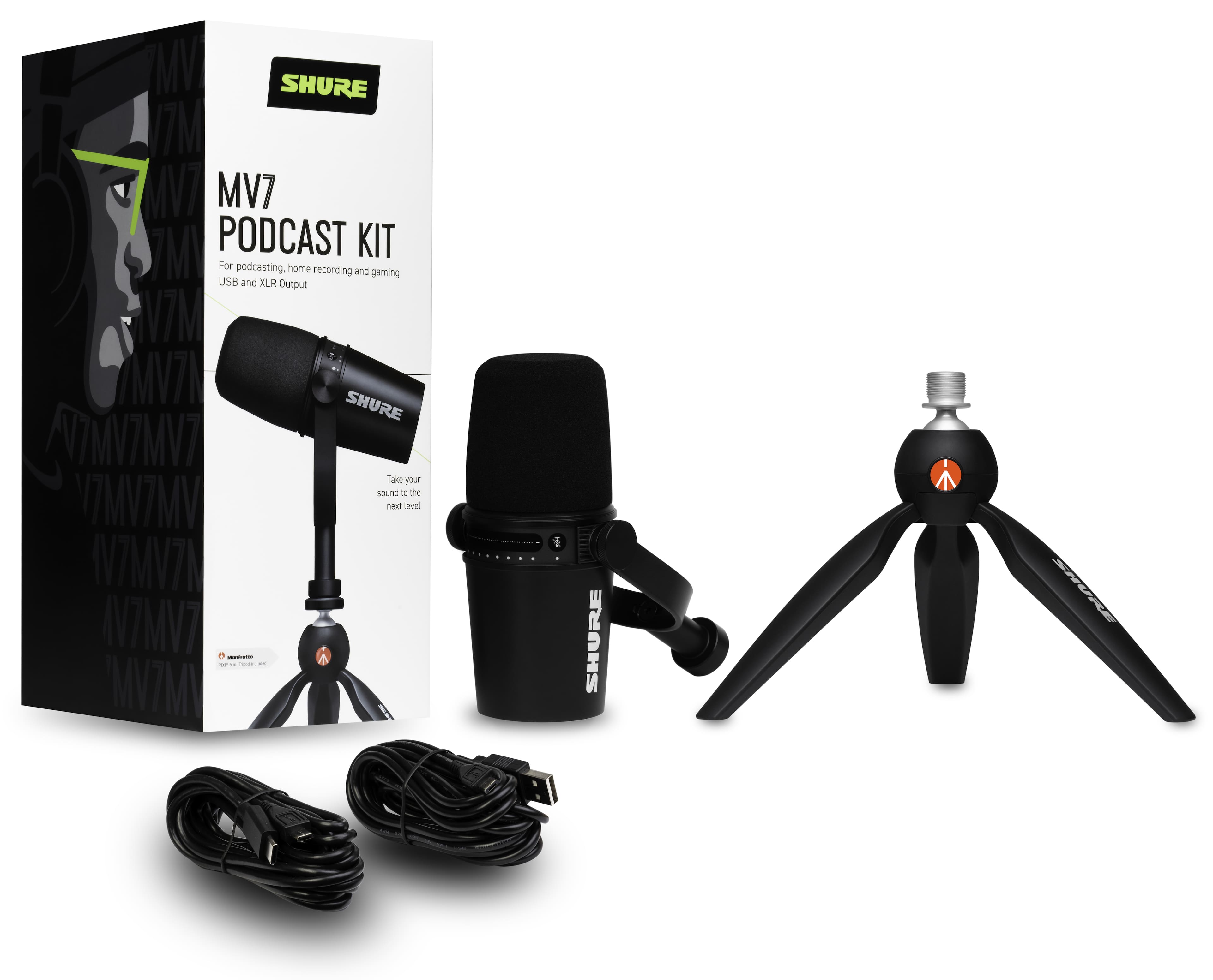 Shure - MV7 deals Podcast Kit Microphone