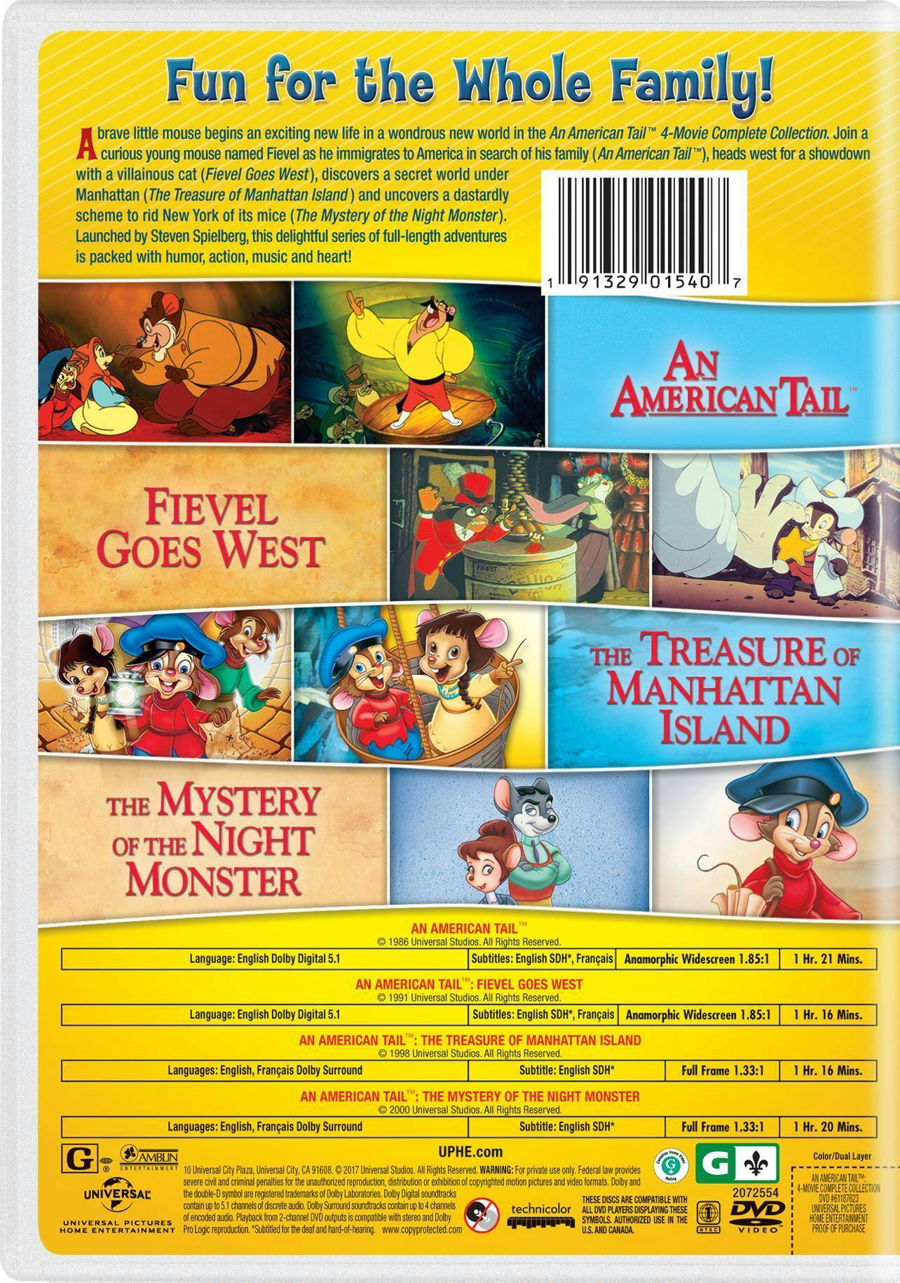 Angle. An American Tail: 1-4 (DVD Set) [DVD].