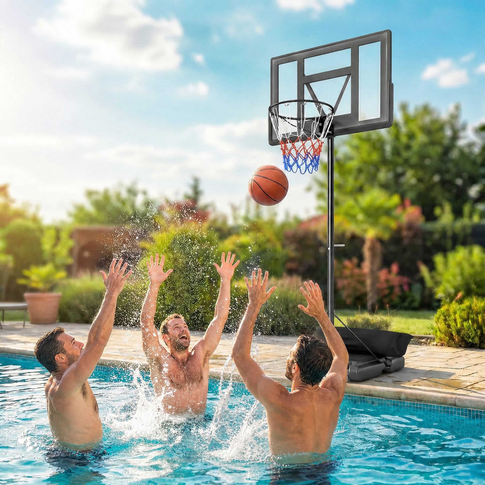 Alt View 1. Soozier - Basketball Hoop Outdoor, 8-10ft Adjustable Basketball Goal, 43 Inch Shatterproof Backboard - Black.