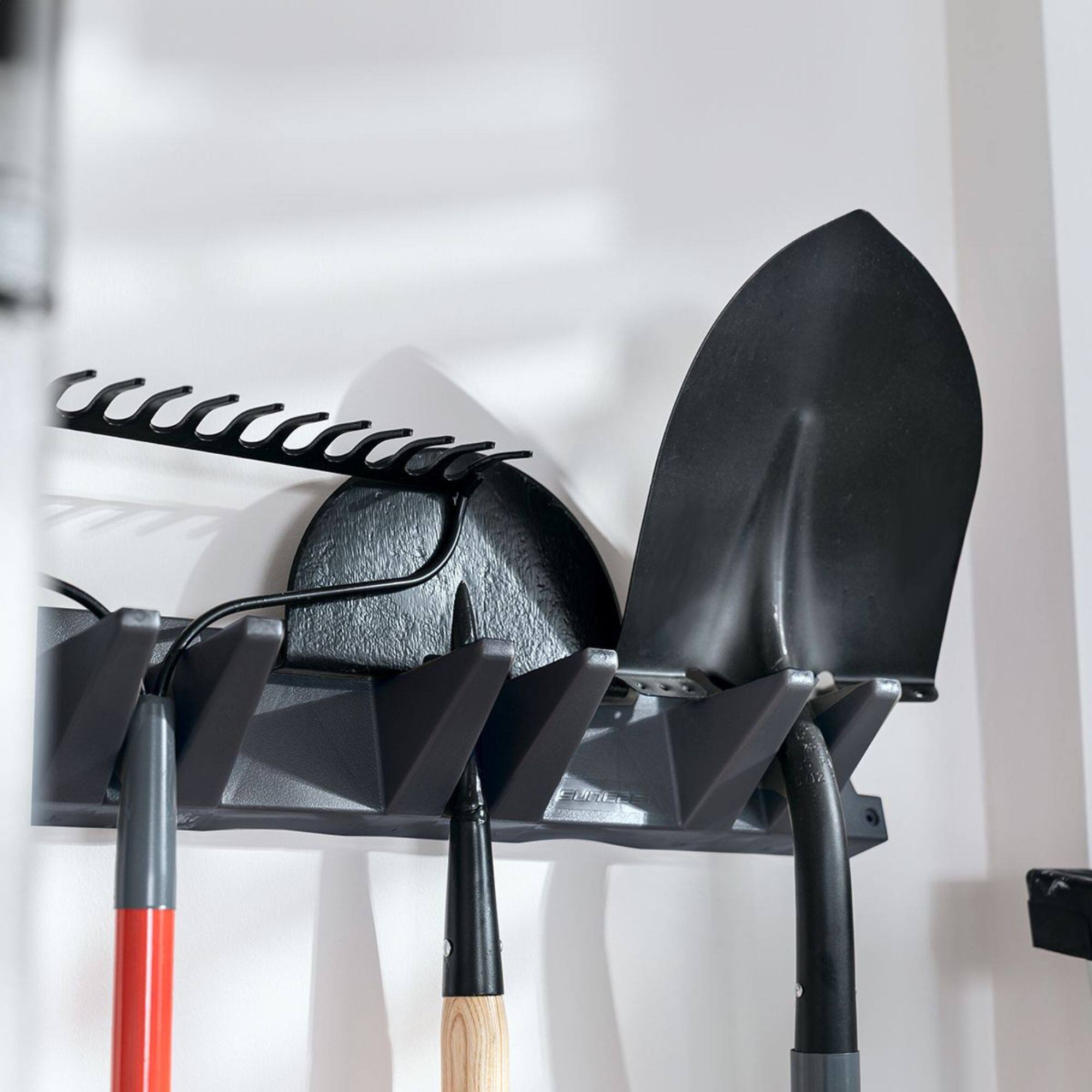 Alt View 1. Suncast - Suncast Long Handle Garage Wall Tool Organizer, Resin Storage Hanger Rack, Black - Black.